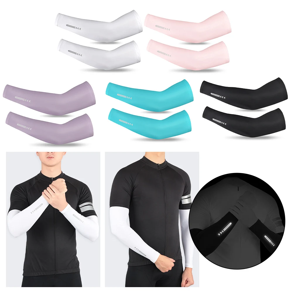 

1Pair Cycling Arm Protection IceSilk Sun Protection Sleeve Summer Cooling Sleeves For Basketball Cycling Outdoor Men Women