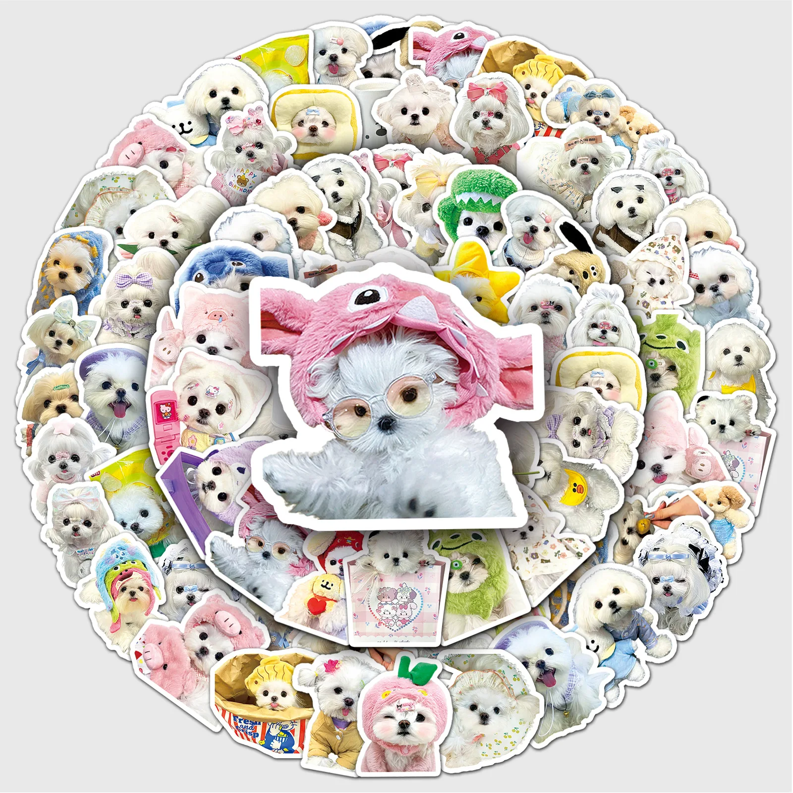 50 Doodle Stickers Personality Cute Dog Creative Decoration Water Glass Phone Case Instagram Wind Stickers