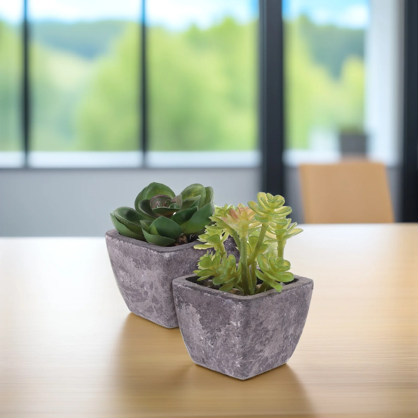 

2 Pcs Simulation Succulent Bonsai Ornament Potted Plants Decor Faux Stems Succulents Artificial in Flower Arrangement Fake