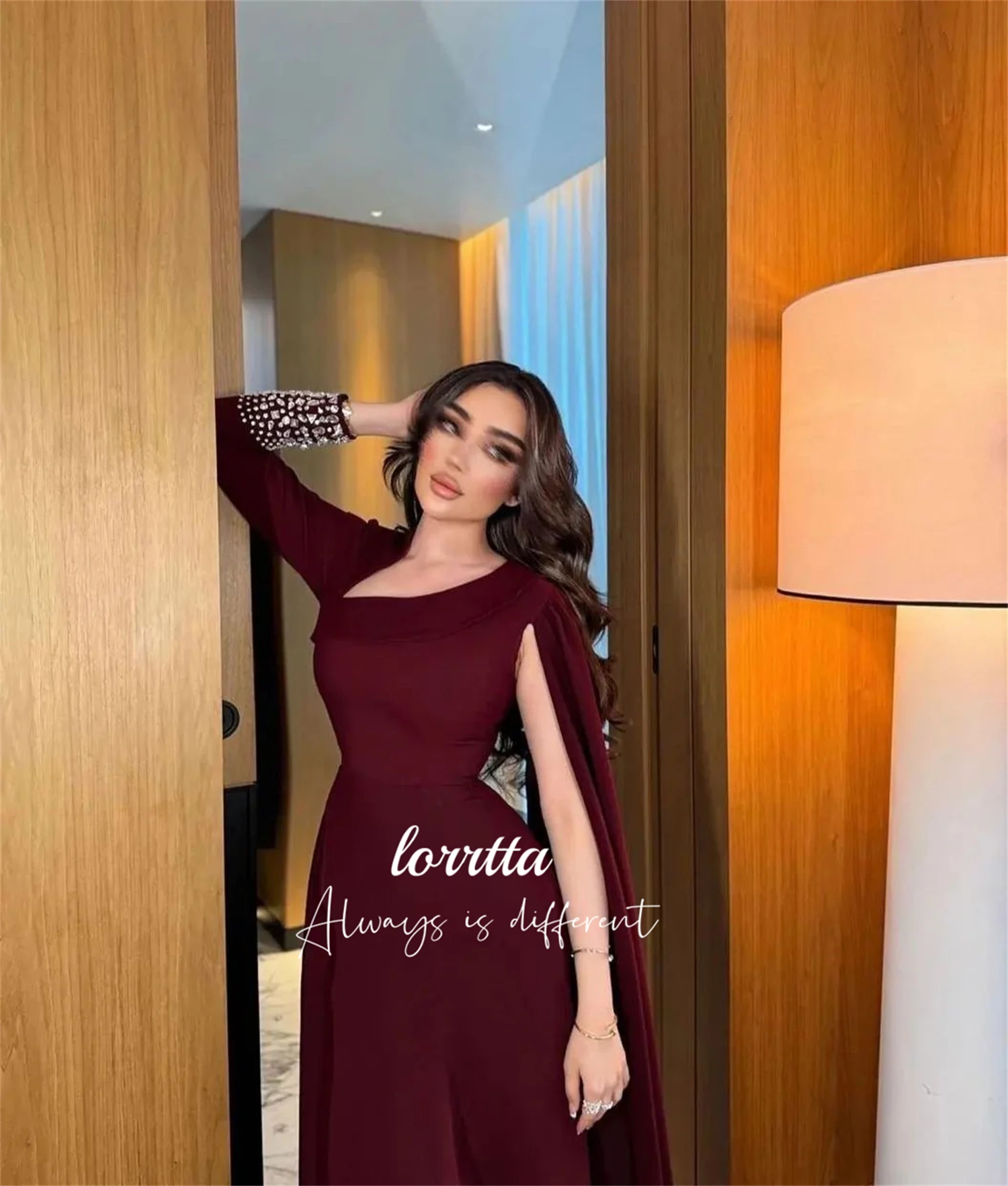 Grace Luxurious Evening Dress Rhinestone Decoration Deep Customized Elegant Long Woman Party Dresses Prom Wedding فساتين سهرة