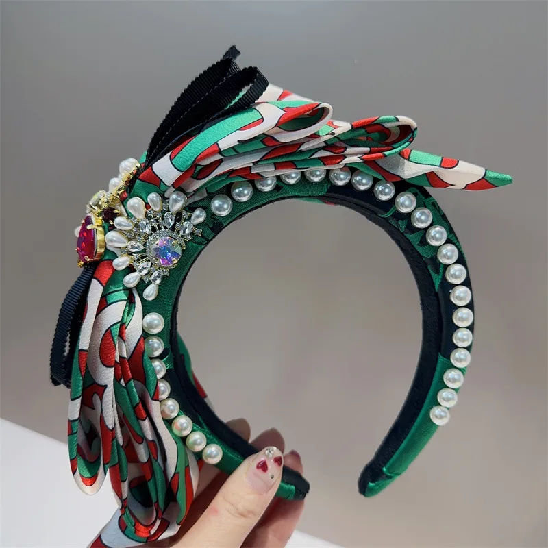 Printed Big Bow Headbands for Women Non Slip Fashion Knotted Headband Cute Top Knot Hair Bands Girls Hairband Hair Accessories