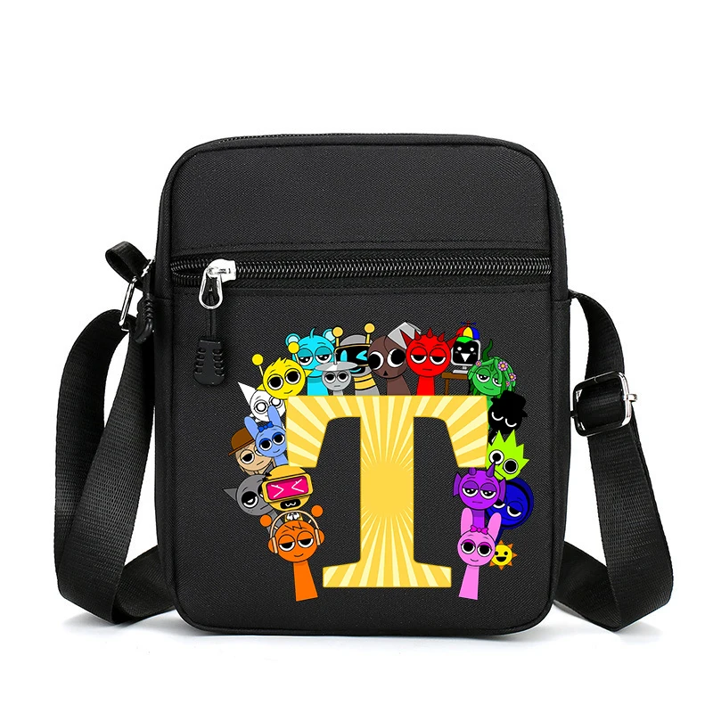 Sprunki المرأة حقيبة كروسبودي أنيمي شخصيات مطبوعة رسالة أكسفورد حقائب كتف الهاتف بسيط المتسوق محفظة حقيبة أطفال هدية جديد #6