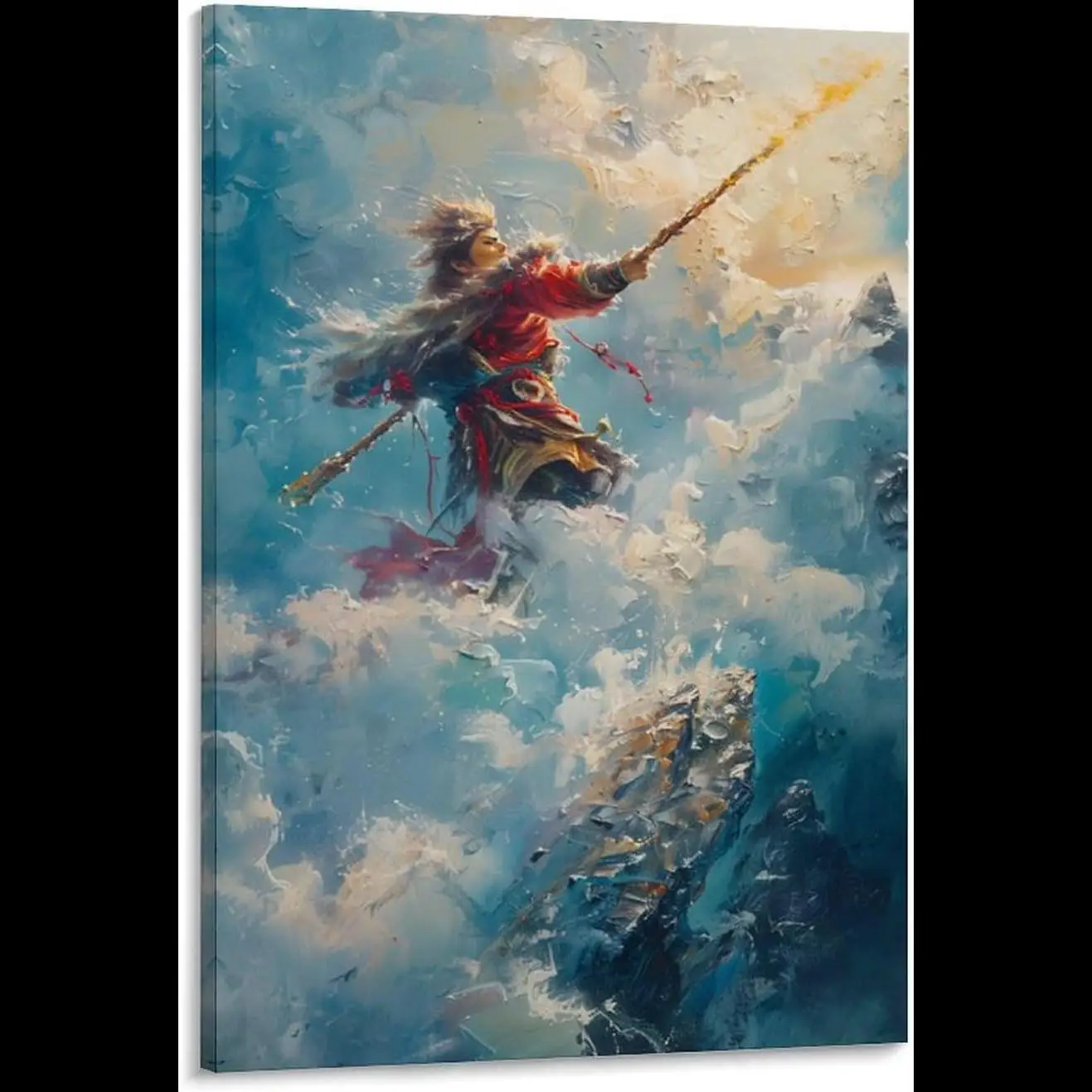 Sun Wukong Chinese Mythology Poster  Monkey King Art Canvas  Wall Decor for Office  Bedroom  xin Aesthetic Gift