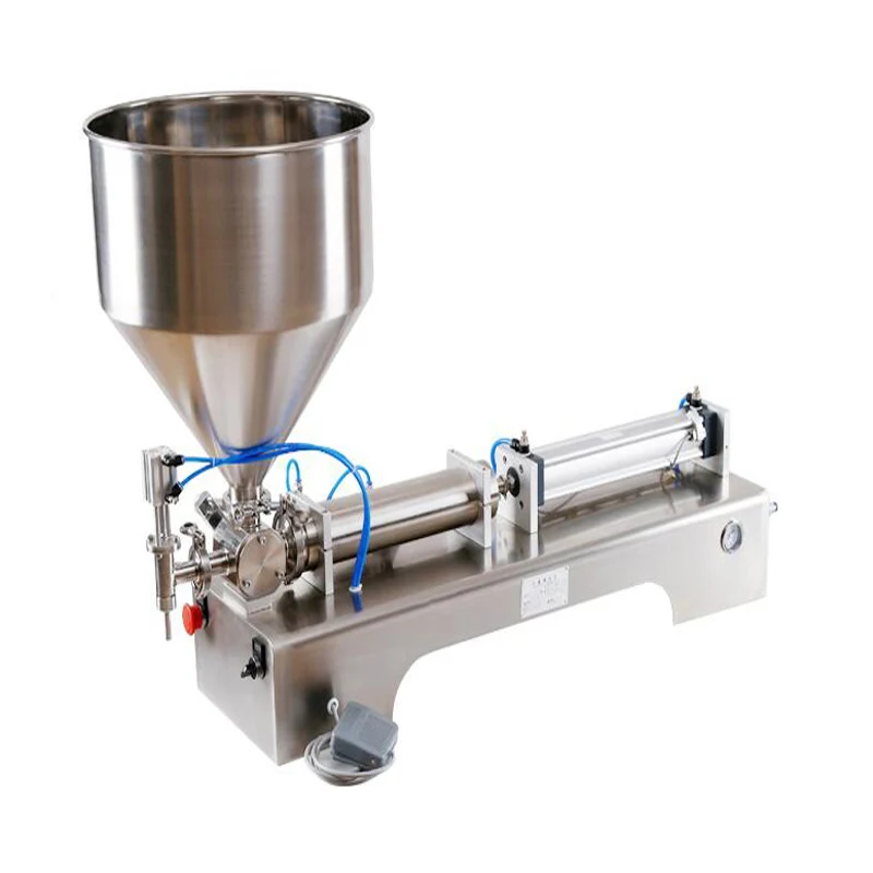 

Semi automatic pneumatic liquid filling machine shampoo cosmetics cream paste filler machine with foot pedal