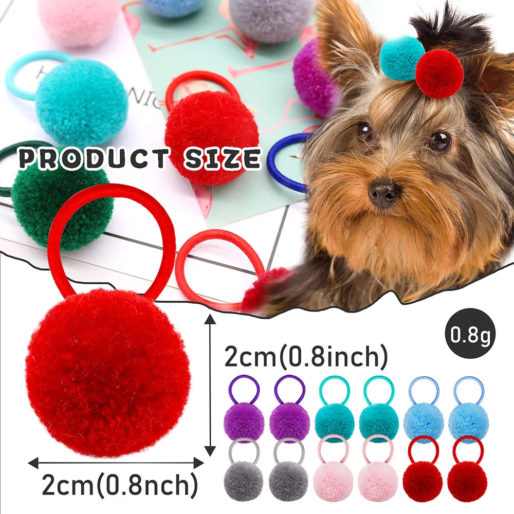 Pet Dog Hair Bows Colorful Ball Hair Bows Pet Accessories for Small Dog Cute Dog Grooming Bows Bulk Pet Accessories Supplier