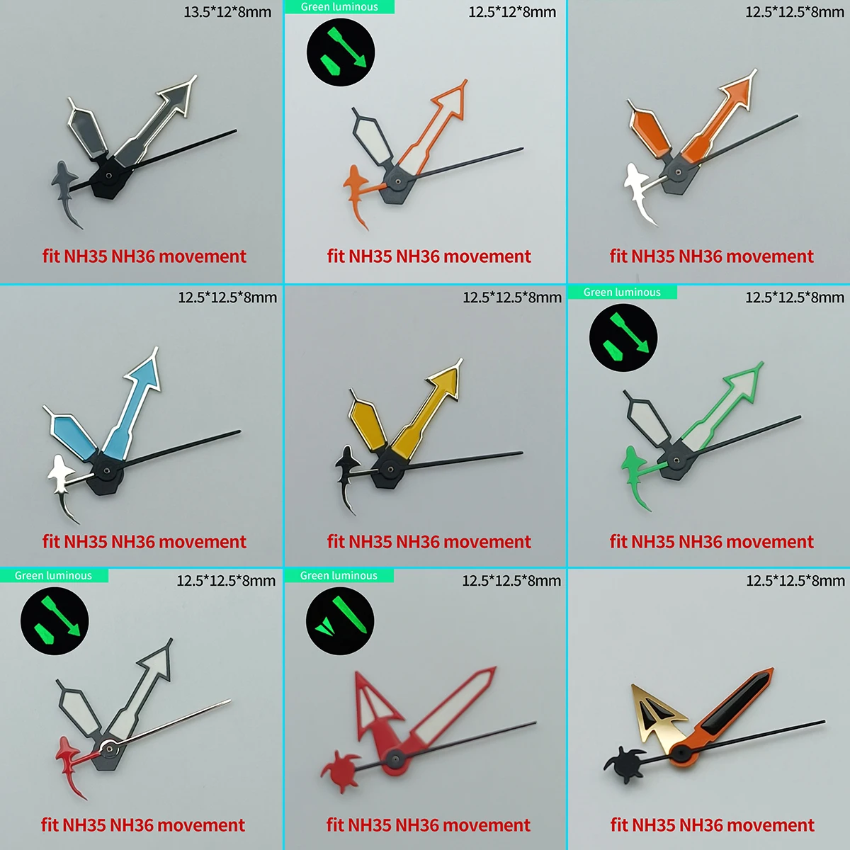 NH35 Needle Green Luminous Watch Hand  Accessories Hands For NH35/NH36/4R/7S Movement Watch Accessories Parts For Wristwatches