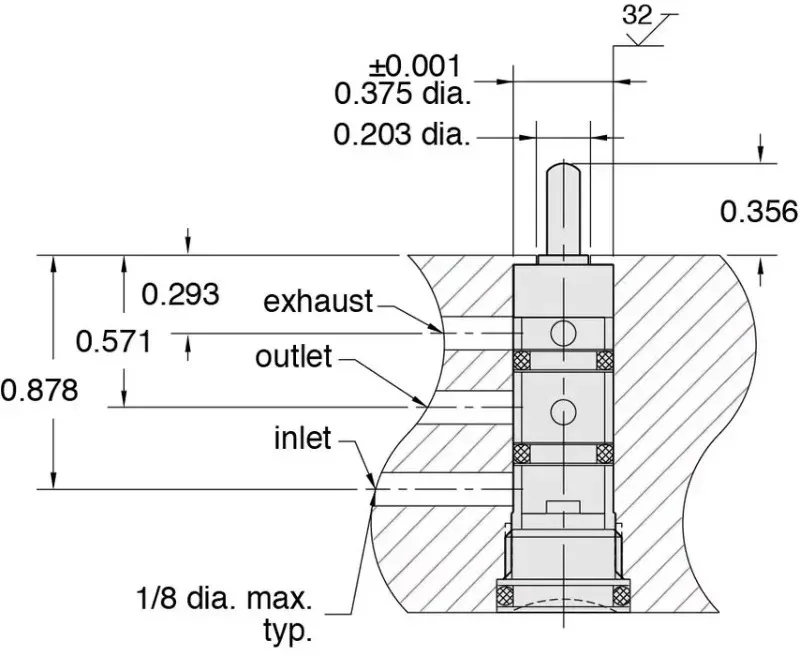 Mini Pneumatic Control Valve Cartridge MAVO-3C 3/2 Way Brass Manual Air Control Spool Valve For Precision Jig