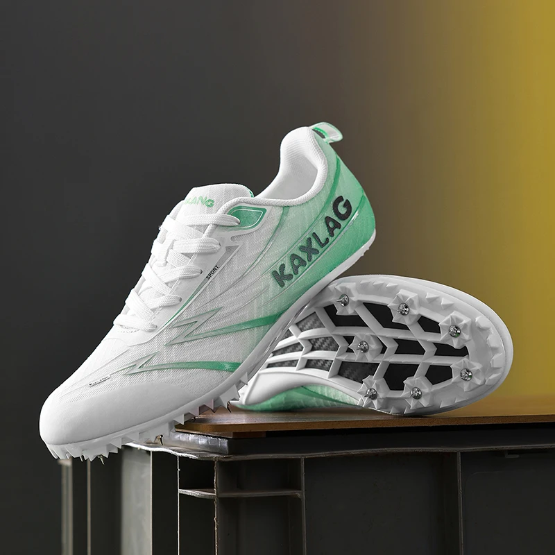 New Men Professional Track and Field Shoes Lightweight Breathable Sneakers Anti Slip Wear Resistant Running Training Competition