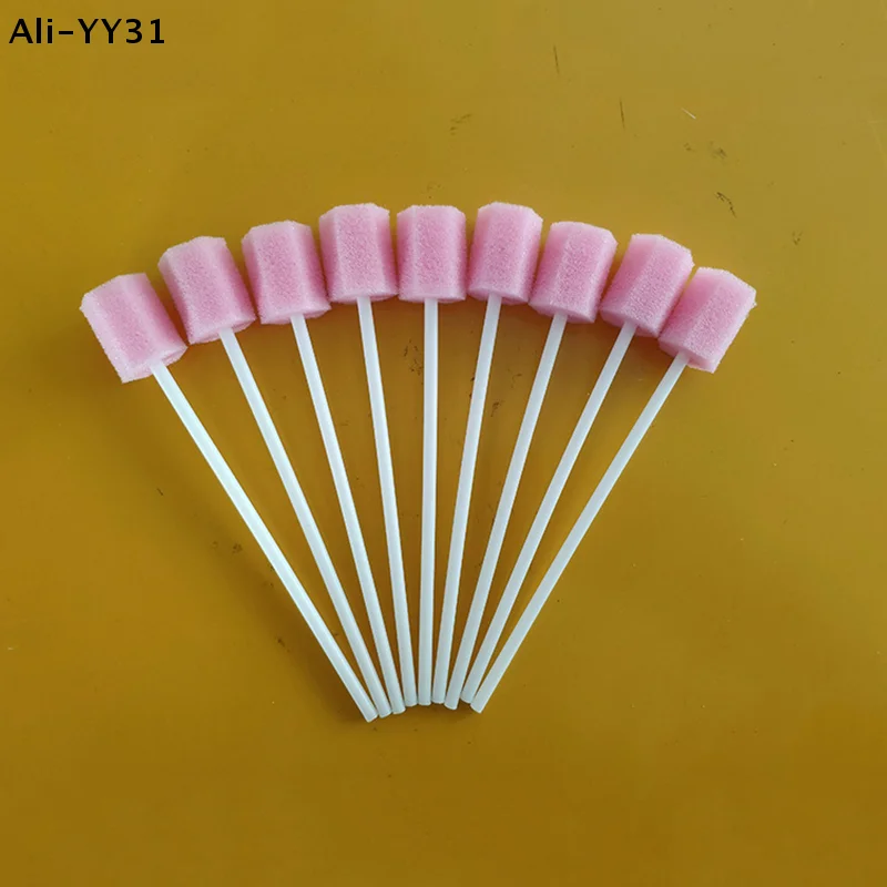 【A31】100Pcs 2026 New Disposable Oral Care Sponge Swab Tooth Cleaning Mouth Swabs With Sticks