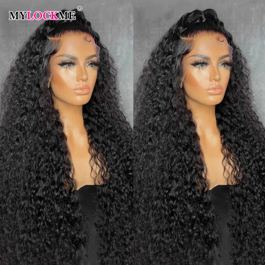 Deep Wave Curly Hair Wigs Brazilian 13x4 13x6 Transparent Lace Front Wig For Women 4x4 Lace Closure Pre Plucked Water Wave Wig