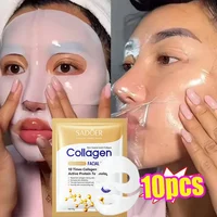 Mascarilla Facial Antiarrugas de Colágeno, Antienvejecimiento, Reduce las Líneas Finas, Reafirma la Piel, Hidrata, Ilumina, Cuidado Facial, Cosméticos Coreanos