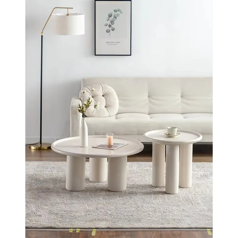 Scandinavian Modern Custom Size Coffee Table Round White Wooden Side Table for Bedroom for Home and Apartment Use Furniture