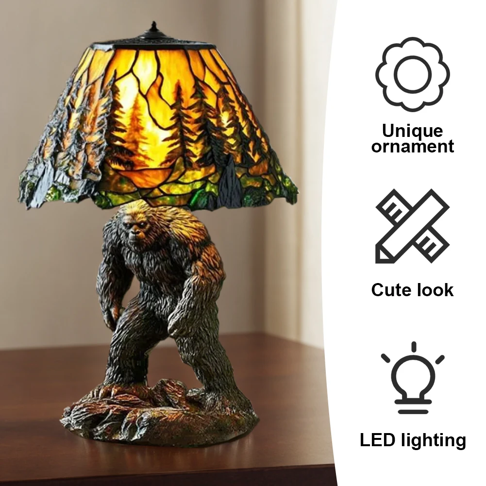 LED Stained Animal Lamp Ornament Cute Animal Themed Table Lamp Vintage Animal Night Light Fun Gift for Pet Lovers