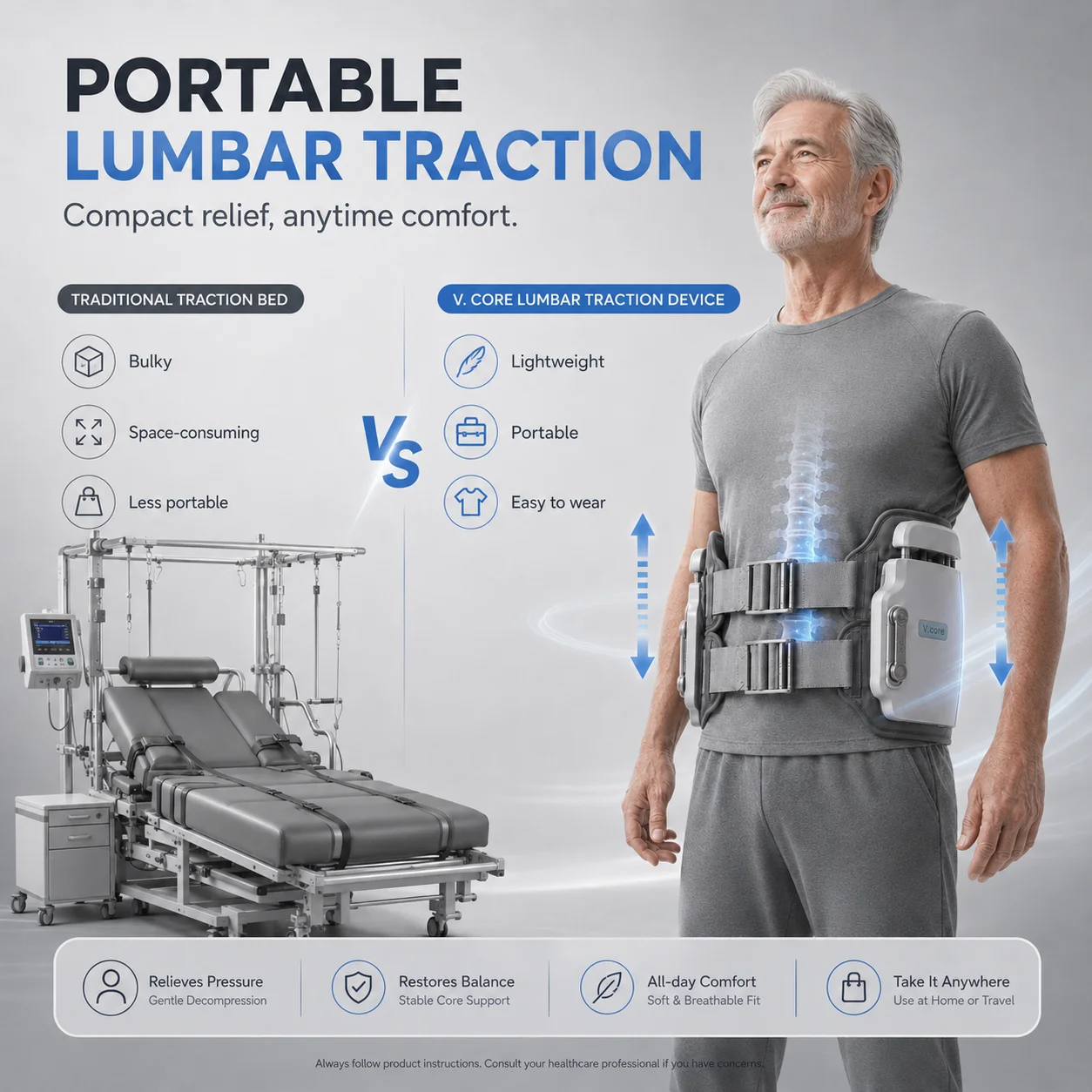 Boan Orthotics Lumbar Traction Device Portable Lower Back Stretcher Clinic Use Foldable Adjustable Resistance OEM Private Label