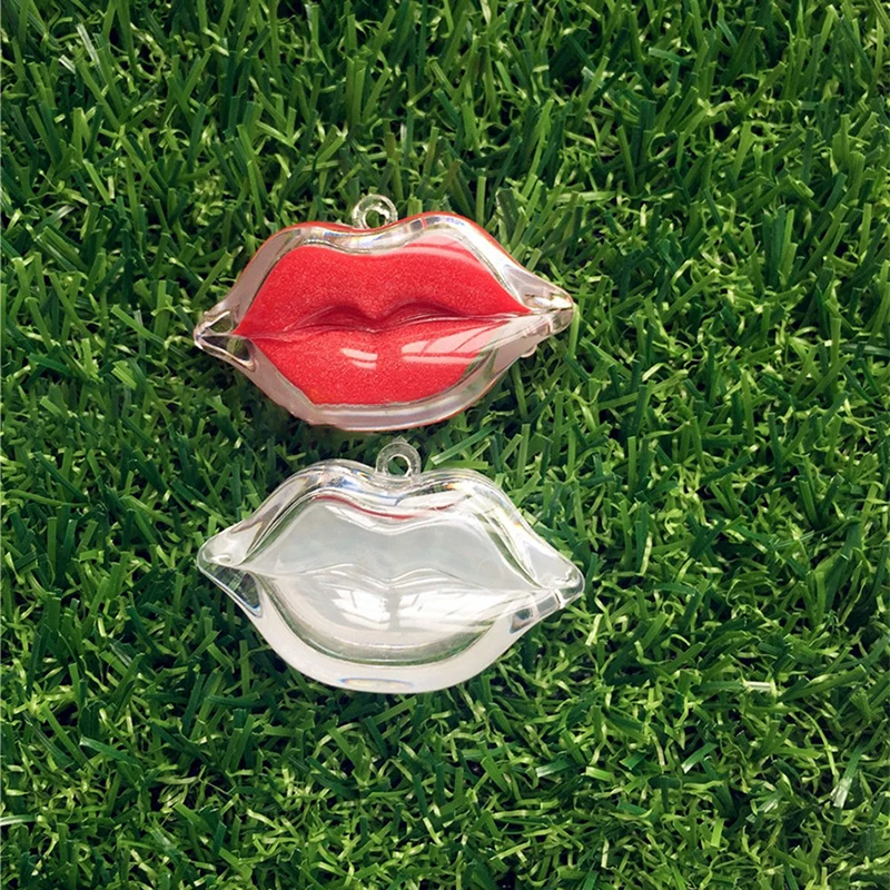 Clear Empty Lip Shape Refillable Container, Beauty Cosmetic Travel Lipstick/Eyeshadow Powder/Blusher Case Refillable Storage Box