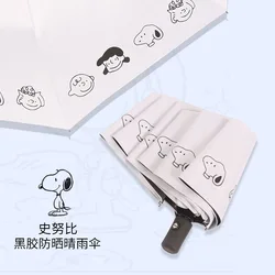 Anime Cartoon Snoopy Umbrella Fully Automatic Folding Sun Umbrella Thickened Sun Protection Uv Protection Gift for Friends