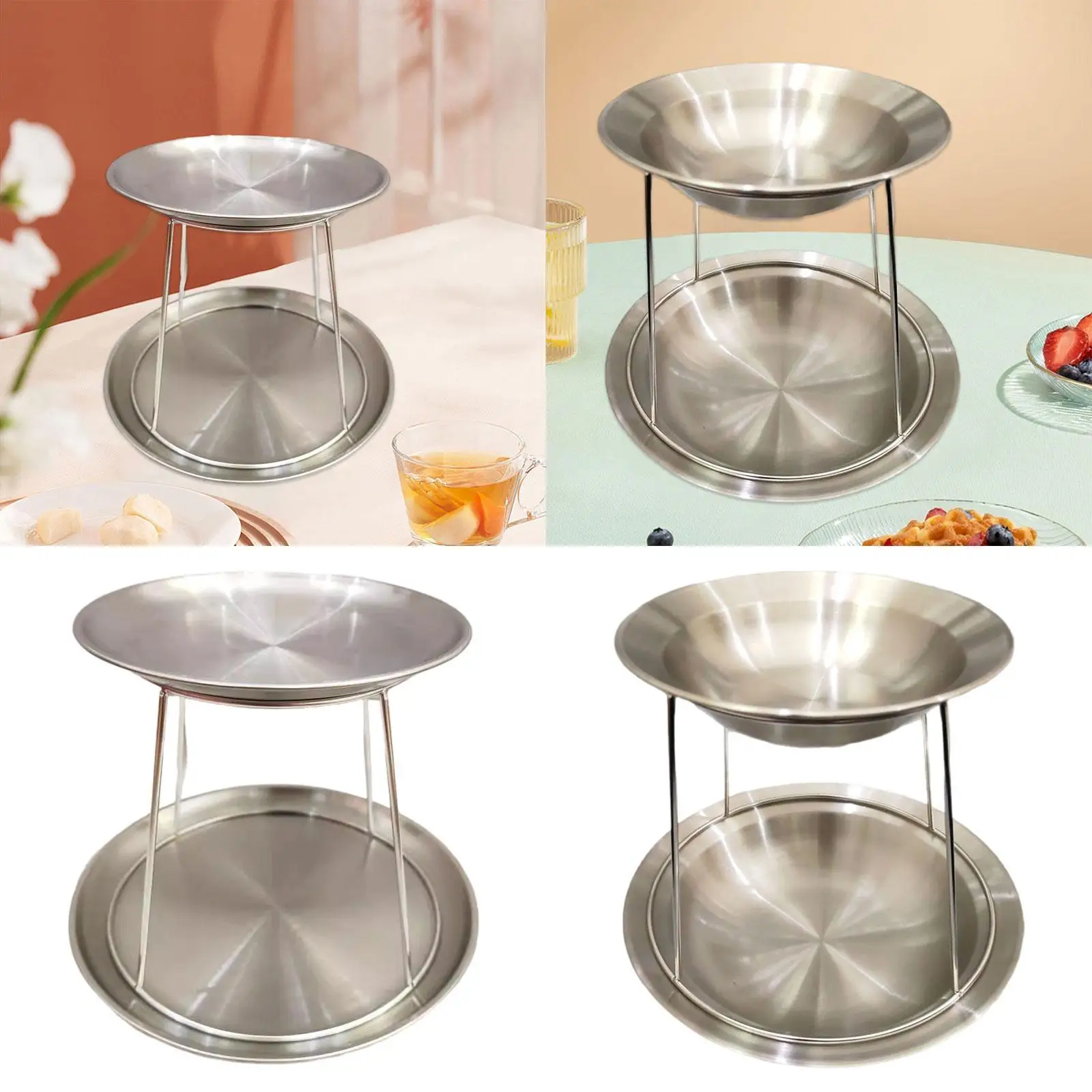 

Seafood Stand Stainless Steel 2 Tier Accessories Multipurpose Trendy Sturdy