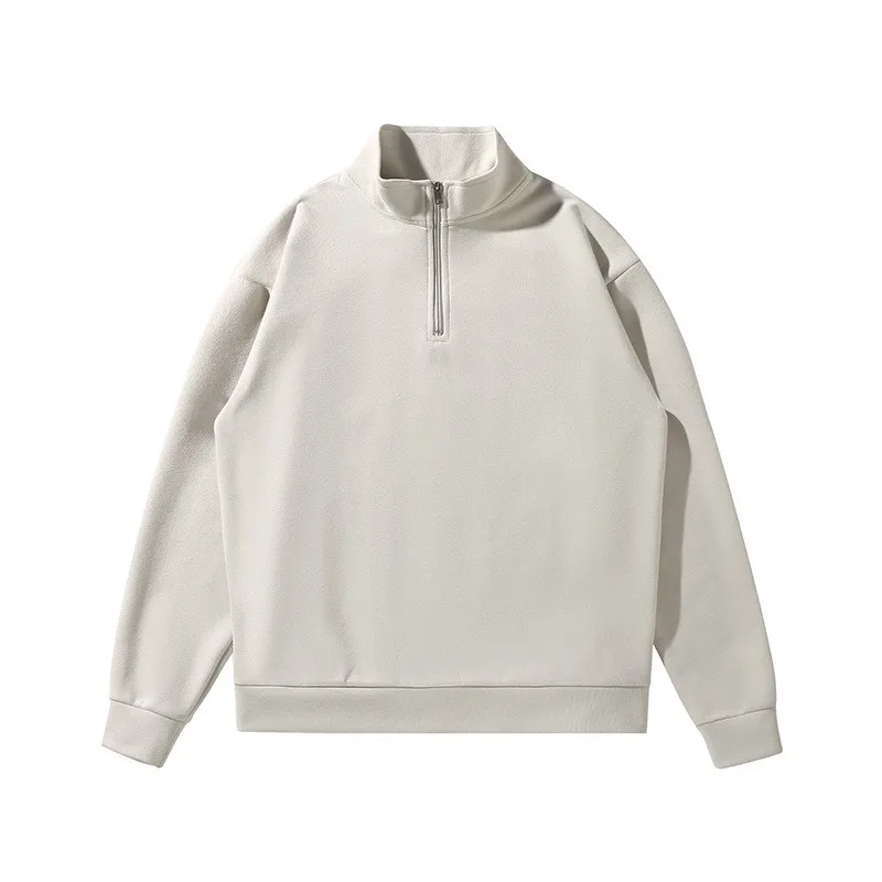 

Осенняя американская повседневная толстовка из чистого хлопка с высокой молнией, очень удобная, с длинными рукавами, для ежедневной носки