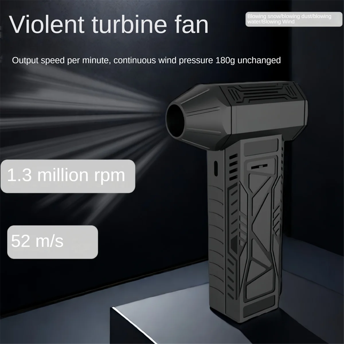 Violent Turbo Fan 130000 RPM High Speed Brushless Motor Powerful Blower Ducted Fan Mini Turbo Jet Fan Silver