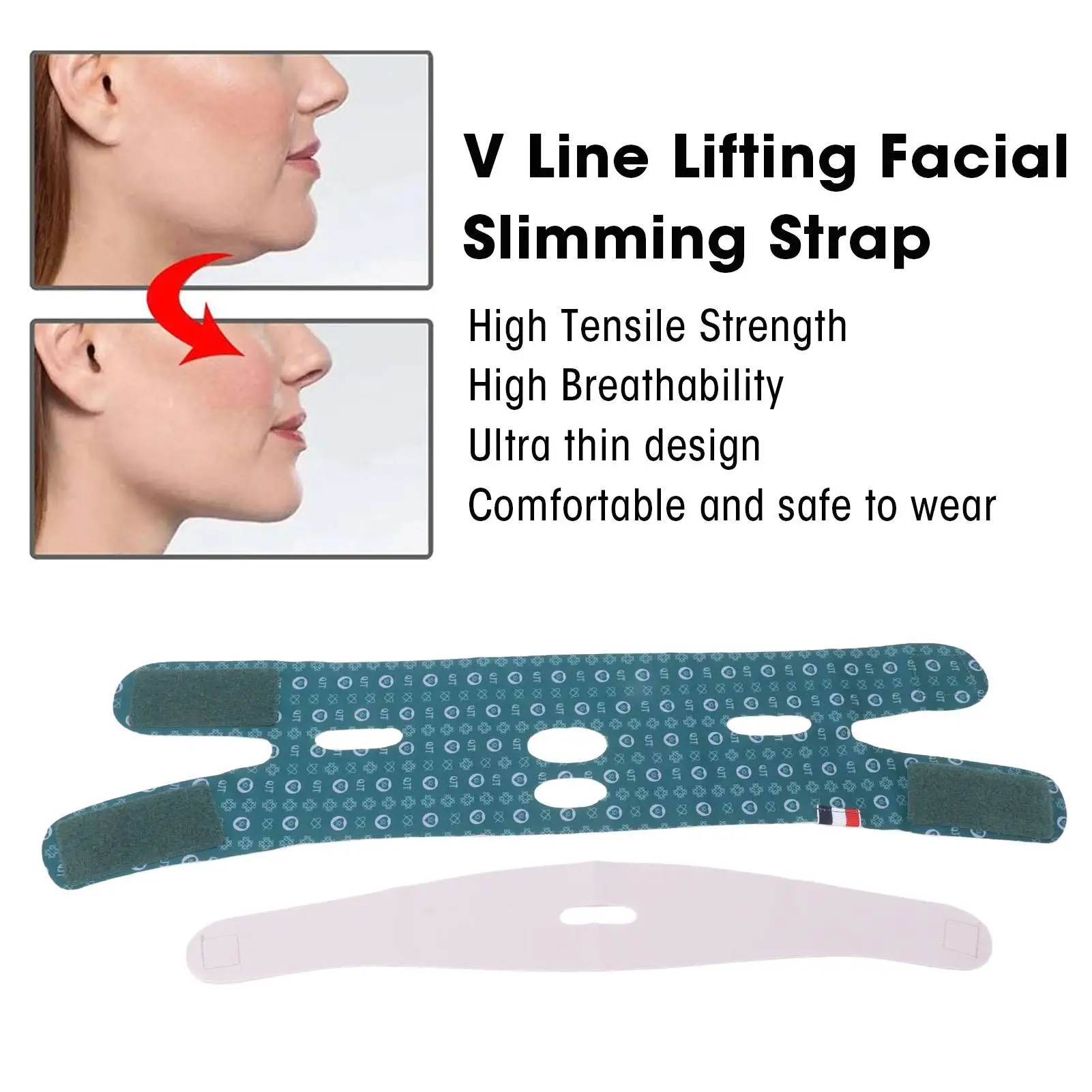 Ultra Thin Double Chin Reducer | Prevent Sagging & Firming V Face Lift Strap | Soft and Reusable | Ideal for men & Women