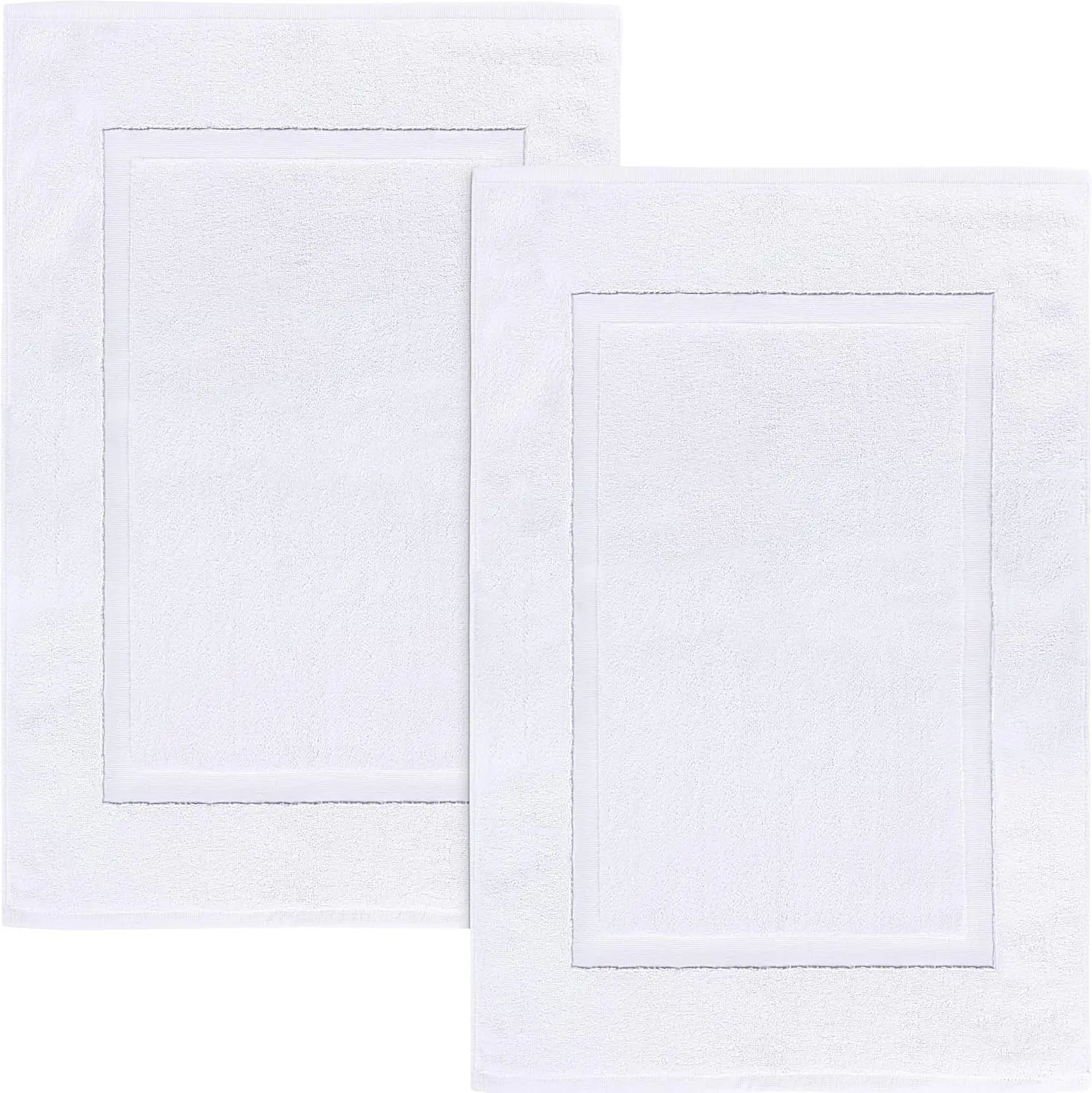 

Хлопковый коврик для ванной с полосками, 21x34 дюйма, 100% хлопок кольцевого прядения, высокоабсорбирующий коврик для душа, белый, 2 штуки в упаковке