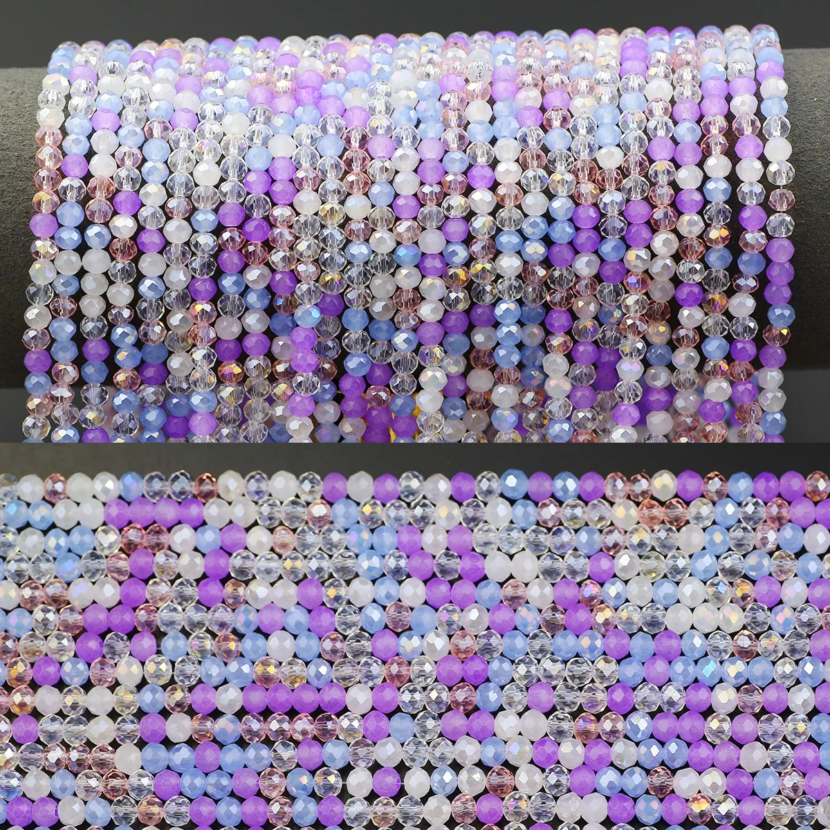 100-400pcs 4mm Purple Mix Color Flat Round Crystal Glass Spacer Loose Beads For Jewelry Making Diy Bracelet Necklace Accessories