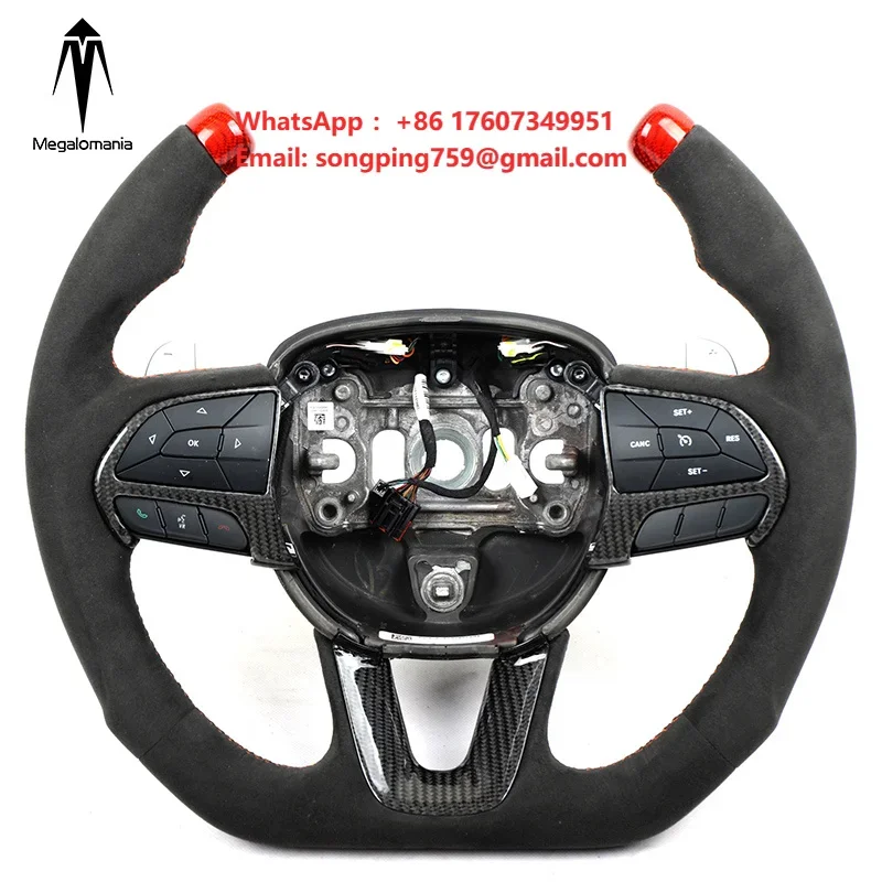 Personal Customize Universal Modified Carbon Fiber Suede alcantara Car Steering Wheel Fit for Dodge