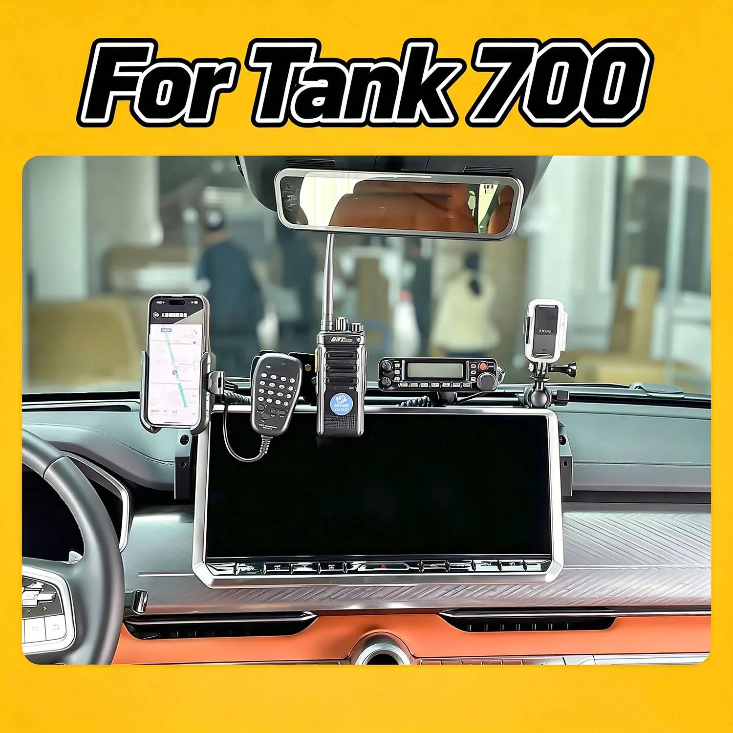 for GWM Tank 700 2024 2025 Mobile Phone Holder GPS Navigation Walkie-talkie Radio Bracket Offroad Device Dash Mount Aluminium