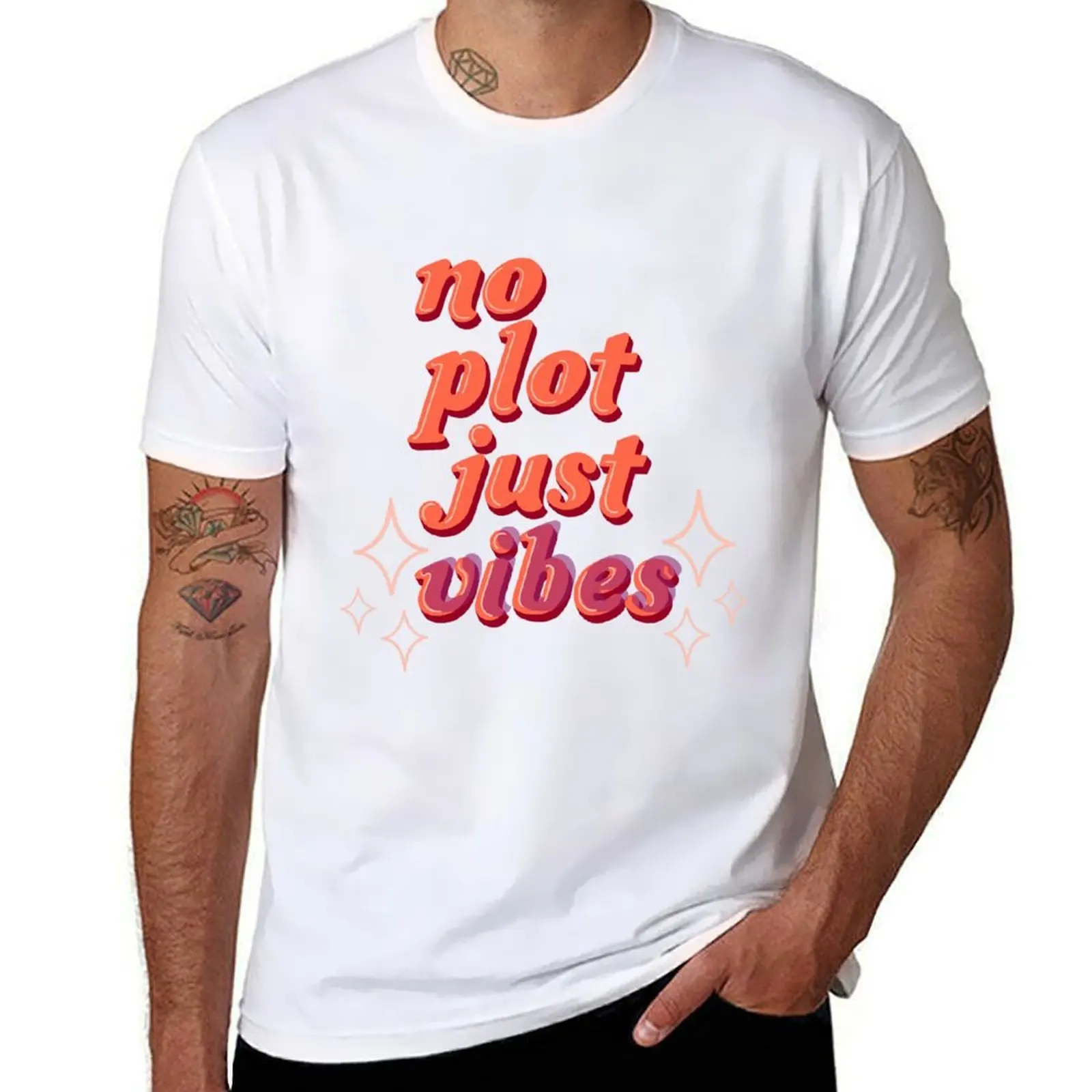 no plot just vibes T-Shirt Fashion Casual Short Sleeve T-Shirt