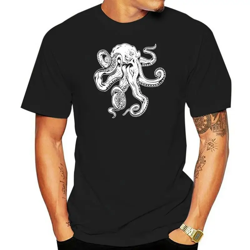 2023 Summer Men Tee Shirt Tattoo Shirt Ink Art Artist Retro Pirate Octopus Psychedelic Custom Made T-shirt