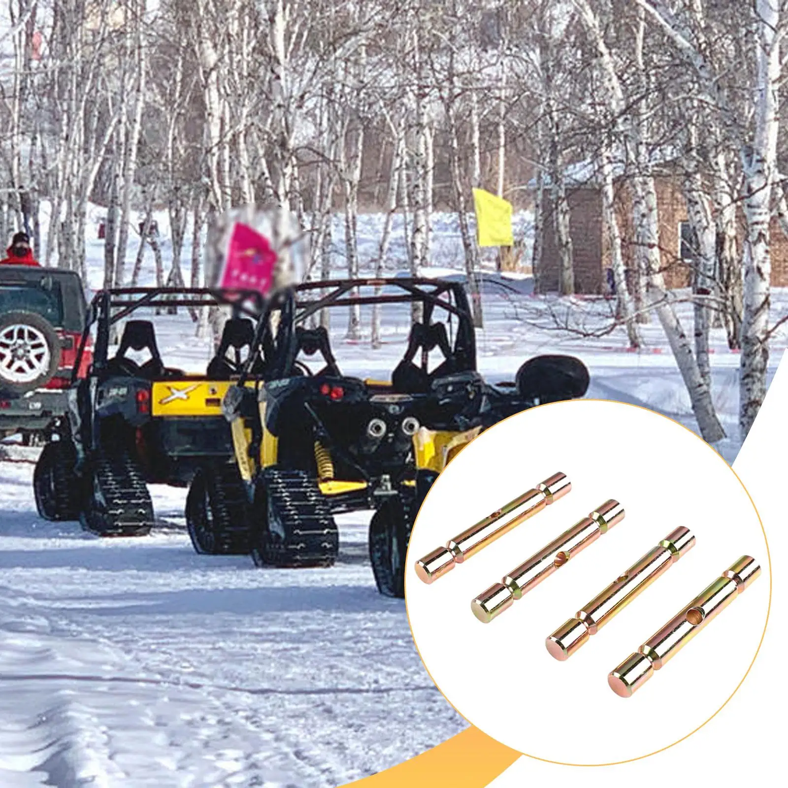 

4Pcs Snow Plow Shear Pin Accessories 2205063 Fittings Easy Installation Sturdy Gold Compatible for Polaris Glacier