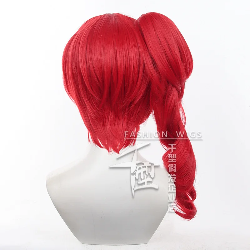 Crimson Cosplay Wigs Game Identity V Crimson Women 50cm Long Red Mixed White Cos Wig Party Heat Resistant