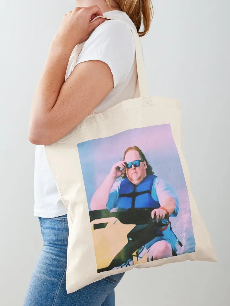 

James Garretson Riding a Jet Ski Tote Bag Canvas shopper bag women canvas reusable shopping bags