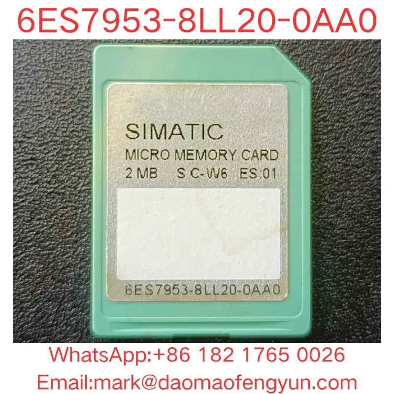 

6ES7953-8LL20-0AA0 Used Tested OK In Good Condition SIMATIC S7, MICRO MEMORY CARD P. S7-300/C7/ET 200, 3.3 V NFLASH, 2 MB