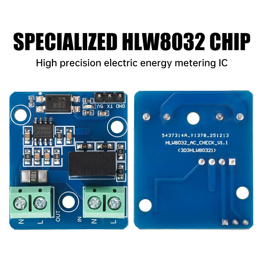 HLW8032 AC Energy Metering Module Serial Port Output Module Zero Crossing 220V AC Voltage Current Power Collection Charging Stat