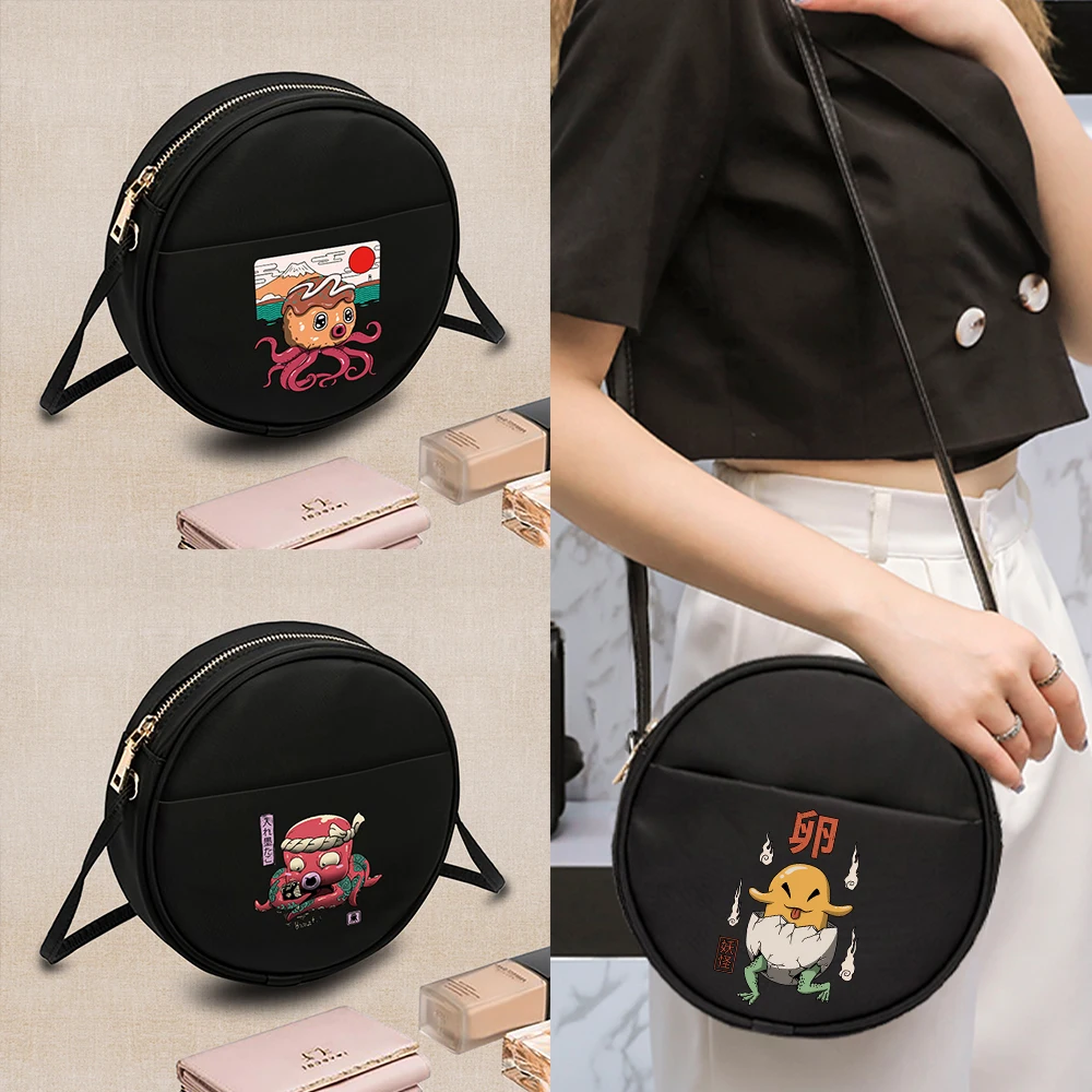 New Fashion Round Crossbody Bag Mini Coin Single Shoulder Pack  Cute Monster Series Cosmetic Organizer Commuting Phone Purse