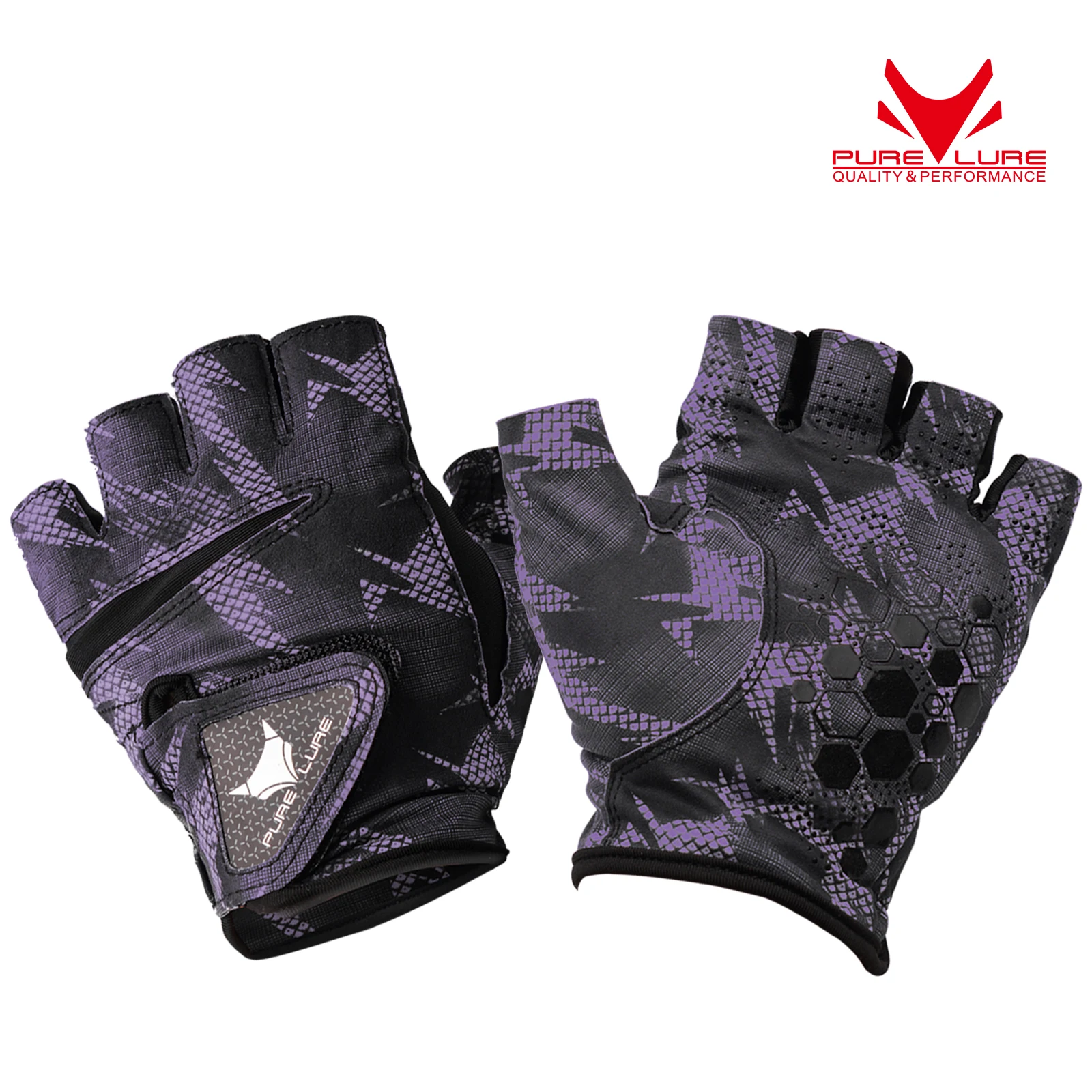 PURELURE Ice Lycra Fabric Anti-slip Fishing Gloves Outdoor Sports Breathable Cycling Bike Bicycle Camping Hiking Fingerless Glov