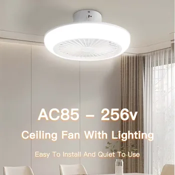 스마트 LED 천장 선풍기 램프, 조도 조절 가능 무소음 리모컨 천장 선풍기 조명, 침실 거실용 LED 조명, 110-265V, 30 W, 72W