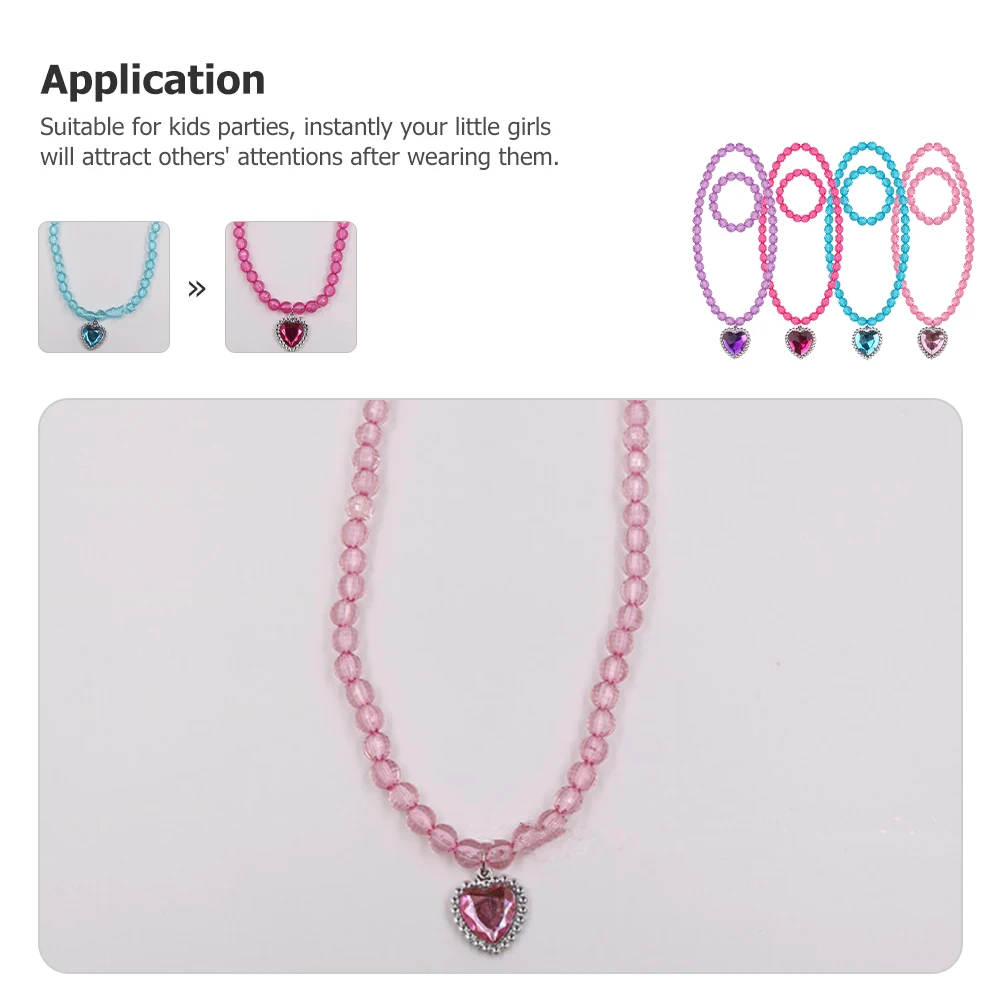 

4 Sets Little Girls Jewelry Children's Necklace for Kids Kids' Play Necklaces Toddler