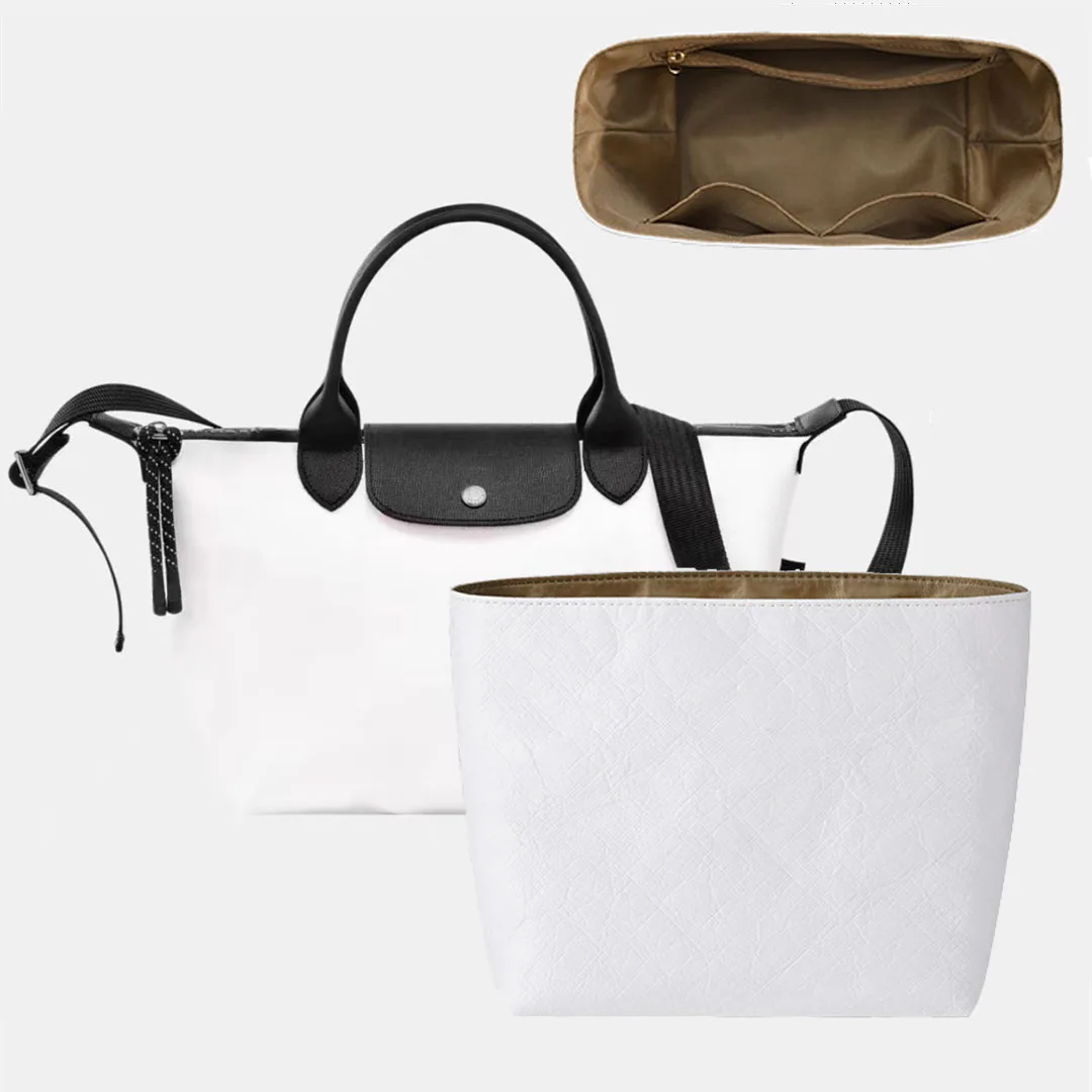 

NEW Bag Organizer For Longchamp Energy Handbag Dupont Paper Inner Bag Travel Portable Purse Insert Makeup Bag Support Shaper
