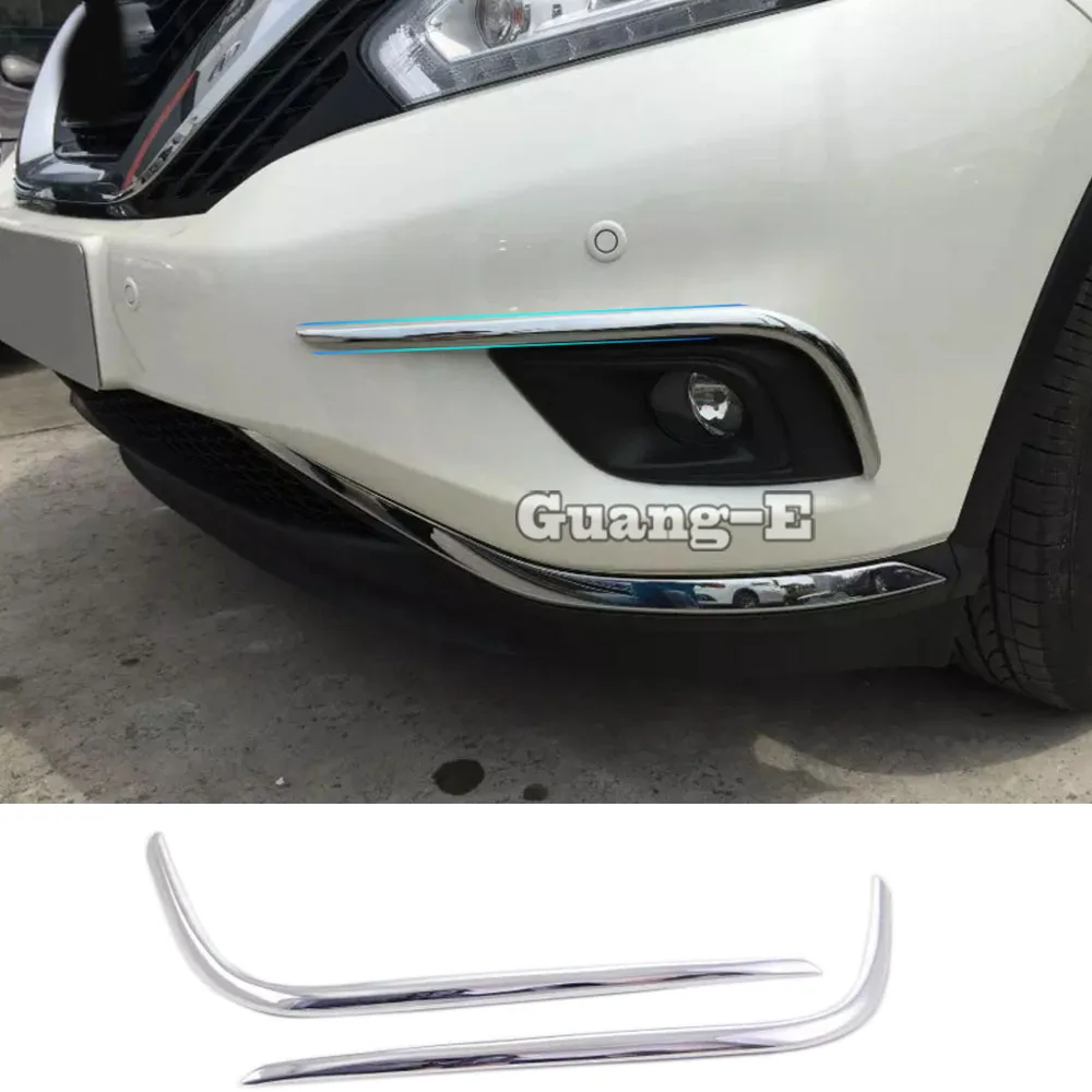 

For Nissan Murano 2015 2016 2017 2018 Car Body Head Front Fog Eyebrows/Trim Light Lamp Frame Stick ABS Chrome Cover 2pcs