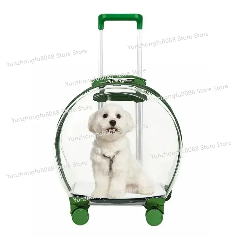 

Puppy Move Trolley Cat Carriers Transparent Pet Backpack Animal Transportation and Goods for Travel Pet Supplies with Wheels