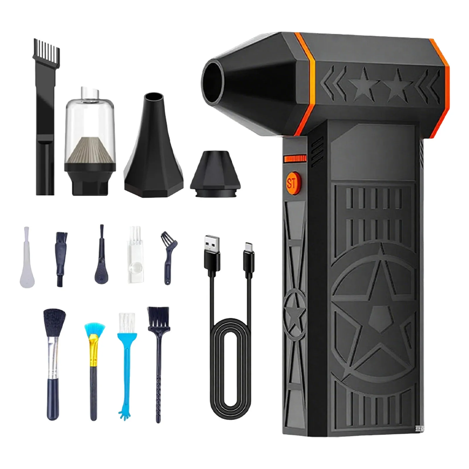 

Thermal Snow Blower Rechargeable Portable Dust Remover IPX4 Waterproof High-Powered Turbine Blower for Car Windshield Defrost