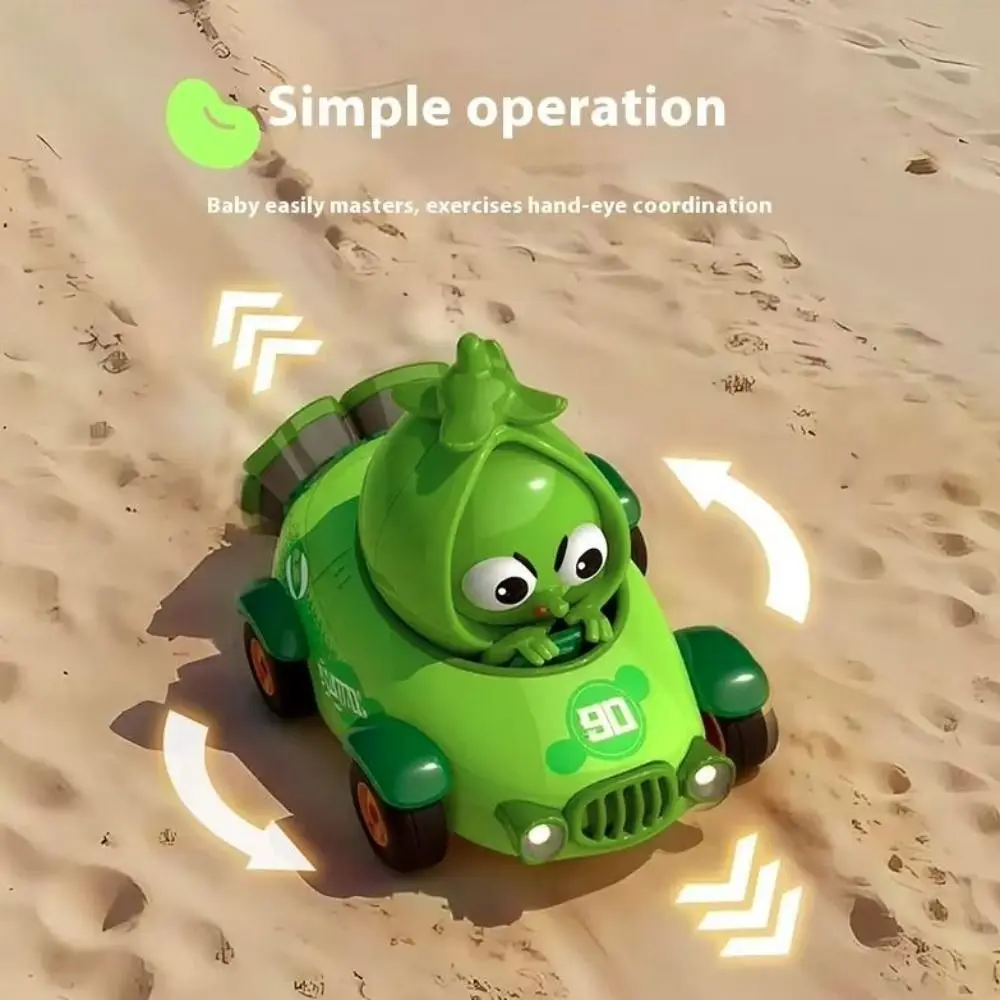 360° Rotating Pea Remote Control Car 2.4G Cool Lights Vegetable Car Pineapple Shaped Simulation Design Eggplant RC Racing Car