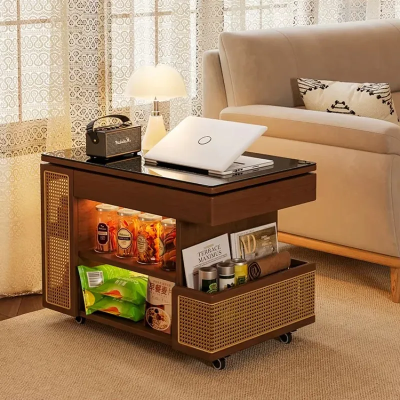 Professional Trendy Coffee Table Minimalist Storage Modern Multifunctional Center Side Table Storage Design Meubles Home Decor