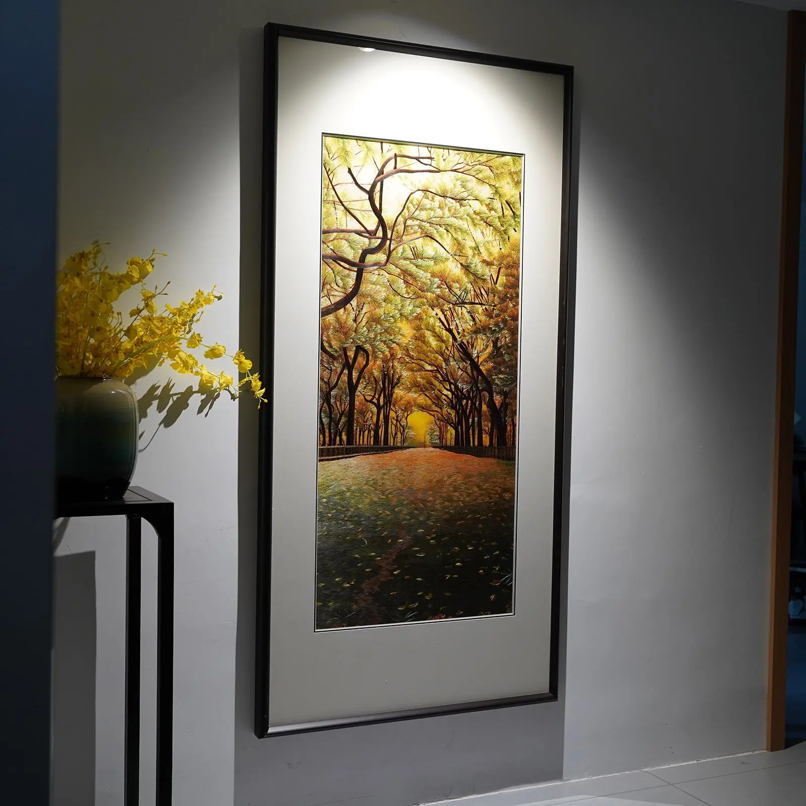 Embroidery finished painting aisle living room entrance pure hand decorative painting