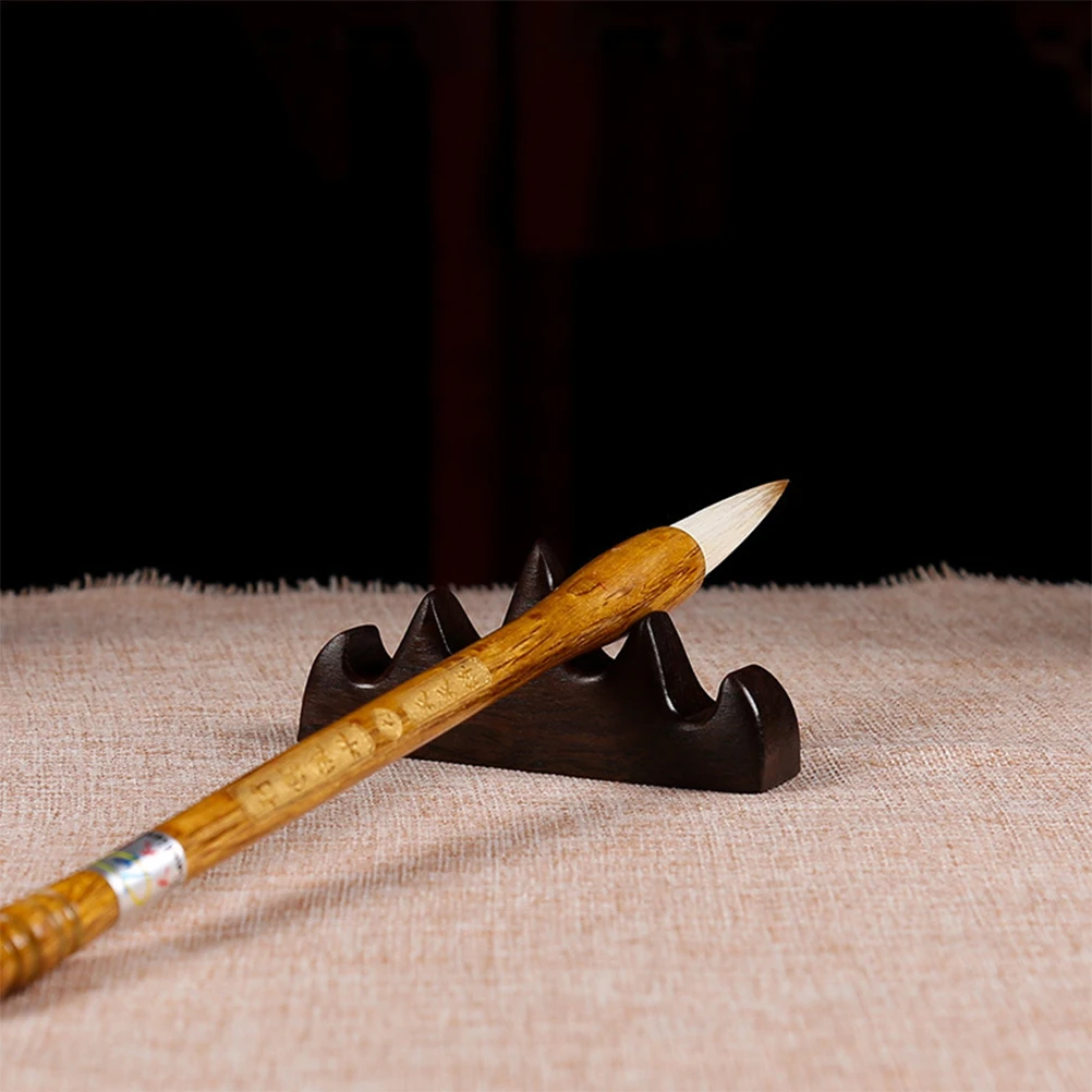 

2pcs Wooden Rest Vintage Calligraphy Brush Holder Desktop Pen Rack Creative 5 Finger Mountain Design Home Decoration Gift Idea