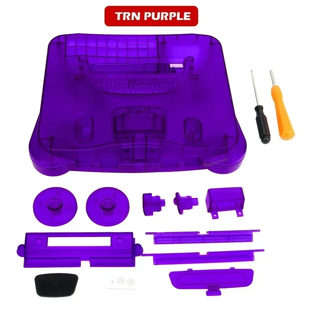 2 Transparent Orange Purple For N64 Retro Video Game Replacement Housing Shell Translucent Case for Nintend N64 Console Accessor