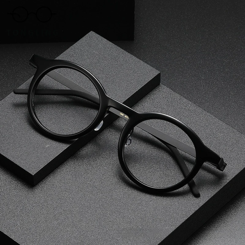 High-End Fashion Women Handcrafted Pure Titanium Glasses-Men Vintage Appearance High Aesthetic Casual Personalized Glasses Frame