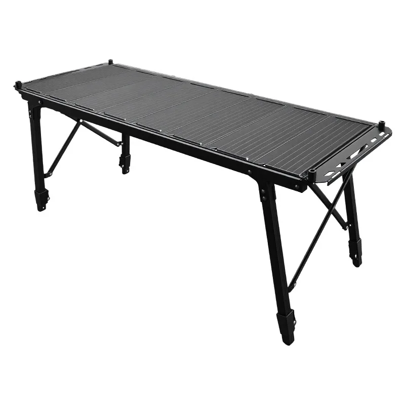 Quick Fold Aluminum Camping Table Adjustable Height Portable Extended Desktop For All Terrain Outdoor Use